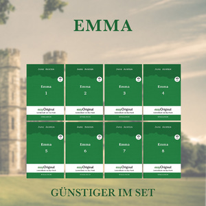 ISBN 9783991124726: Emma - Teile 1-8 (Buch + 8 MP3 Audio-CDs) - Lesemethode von Ilya Frank - Zweisprachige Ausgabe Englisch-Deutsch - Ungekürzter Originaltext - Englisch durch Spaß am Lesen lernen, auffrischen und perfektionieren