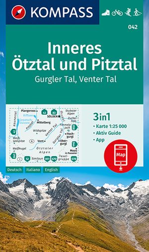 ISBN 9783991212546: KOMPASS Wanderkarte 042 Inneres Ötztal und Pitztal, Gurgler Tal, Venter Tal 1:25.000 : 3in1 Wanderkarte mit Aktiv Guide inklusive Karte zur offline Verwendung in der KOMPASS-App. Fahrradfahren. Skitouren. Langlaufen.