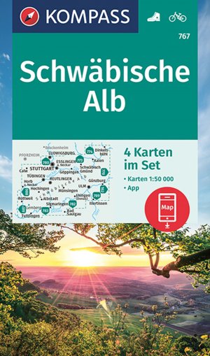 ISBN 9783991212805: KOMPASS Wanderkarten-Set 767 Schwäbische Alb (4 Karten) 1:50.000 - inklusive Karte zur offline Verwendung in der KOMPASS-App. Fahrradfahren.