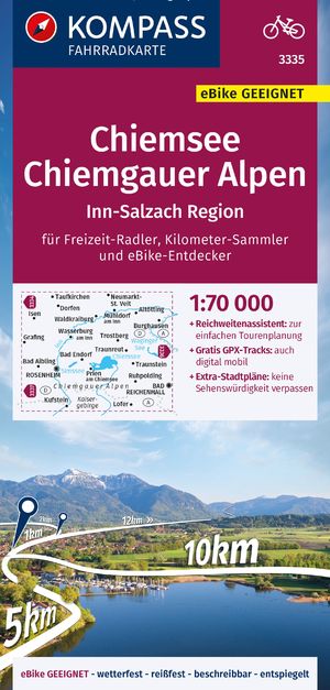 ISBN 9783991216148: KOMPASS Fahrradkarte 3335 Chiemsee - Chiemgauer Alpen 1:70.000 - reiß- und wetterfest mit Extra Stadtplänen