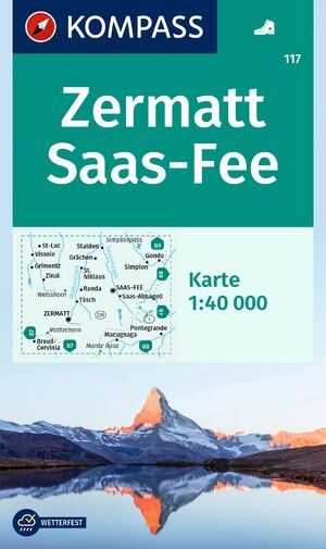 ISBN 9783991541790: KOMPASS Wanderkarte 117 Zermatt, Saas-Fee 1:40.000 - markierte Wanderwege, Hütten