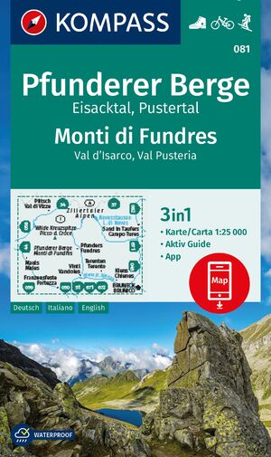 ISBN 9783991541981: KOMPASS Wanderkarte 081 Pfunderer Berge/Monti di Fundres 1:25.000 – 3in1 Wanderkarte mit Aktiv Guide inklusive Karte zur offline Verwendung in der KOMPASS-App. Fahrradfahren. Skitouren.