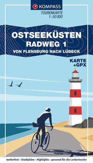 ISBN 9783991542308: KOMPASS Fahrrad-Tourenkarte Ostseeküstenradweg 1, von Flensburg nach Lübeck 1:50.000 | GPX-Datei zum Download, Leporello Karte, reiß- und wetterfest | Buch | KOMPASS Fahrrad-Tourenkarten | 92 S.