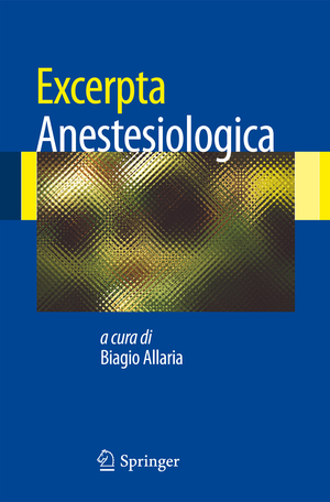 ISBN 9788847020221: Excerpta Anestesiologica