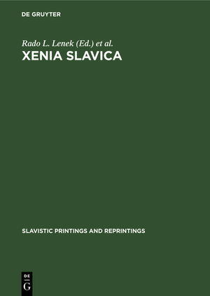 ISBN 9789027931719: Xenia Slavica – Papers presented to Gojko Ružičić on the occasion of his seventy-fifth birthday, 2 February 1969