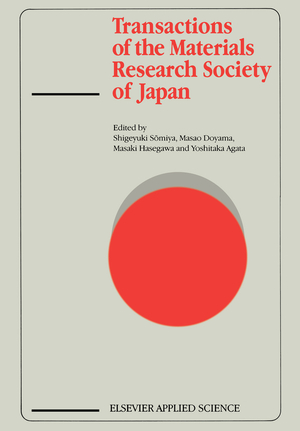 ISBN 9789401068420: Transactions of the Materials Research Society of Japan