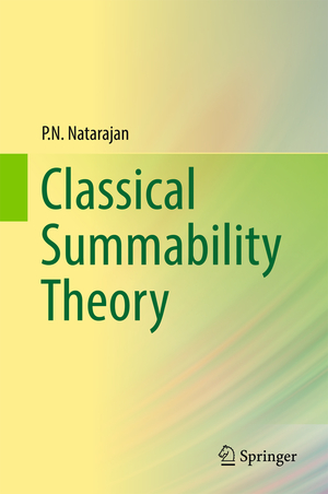 neues Buch – P.N. Natarajan – Classical Summability Theory