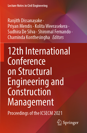 neues Buch – Ranjith Dissanayake – 12th International Conference on Structural Engineering and Construction Management