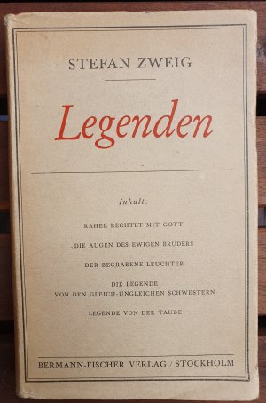 antiquarisches Buch – Zweig, Stefan: – Legenden.