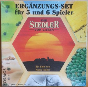 gebrauchtes Spiel – Klaus Teuber – Die Siedler von Catan (Holzversion / Holzausgabe). Ergänzungsset (Ergänzungs-Set) für 5 und 6 Spieler. Original eingeschweißt.