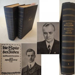 antiquarisches Buch – Alfred Rosenberg – Schriften und Reden, mit einer Einleitung von Alfred Bäumler. Erster Band: Schriften aus den Jahren 1917-1921 / Zweiter Band: Schriften aus den Jahren 1921-1923 * 2 Bände ( v o l l s t ä n d i g ,   a l l e s   E r s c h i e n e n e ) Bitte beachten Sie Nr. 9 unserer AGB (Druckwerke aus totalitären Staaten / §§ 86 und 130 StGB, Jugendschutzgesetz)! Dieses Buch wird von uns nur zur staatsbürgerlichen Aufklärung und zur Abwehr verfassungswidriger Bestrebungen angeboten (§86 StGB)