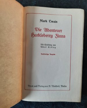 antiquarisches Buch – Mark Twain – Die Abenteuer Huckleberry Finns