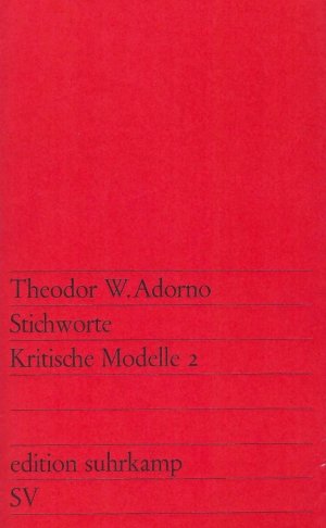 antiquarisches Buch – Theodor W. Adorno – Stichworte - Kritische Modelle 2