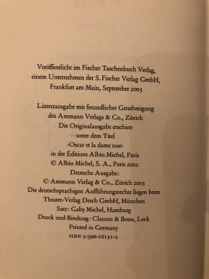 gebrauchtes Buch – Eric-Emmanuel Schmitt – Oskar und die Dame in Rosa