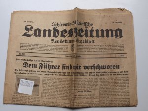 gebrauchtes Buch – Schleswig-Holsteinische Landeszeitung RARITÄT 1935 – Schleswig-Holsteinische Landeszeitung/Rendsburger Tageblatt 7.11.1935: "Dem Führer sind wir verschworen"   (RENDSBURG)