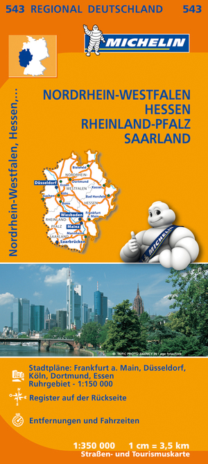 gebrauchtes Buch – Michelin Nordrhein-Westfalen, Hessen, Rheinland-Pfalz, Saarland: Straßen- und Tourismuskarte 1:350.000; Auflage 2017 (MICHELIN Regionalkarten)