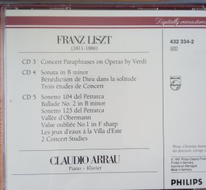 gebrauchter Tonträger – Claudio Arrau – Claudio Arrau pays Liszt auf Philips Classic