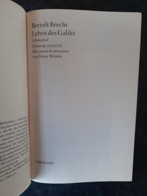 gebrauchtes Buch – Bertolt Brecht – Leben des Galilei - Schauspiel