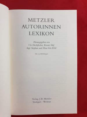 gebrauchtes Buch – Hechtfischer, Ute; Hof – Metzler Autorinnen Lexikon