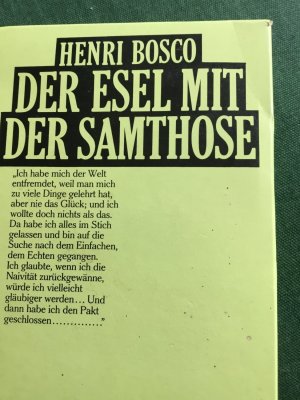 gebrauchtes Buch – Henri Bosco – Der Esel mit der Samthose gebrauchtes Buch – Henri Bosco – Der Esel mit der Samthose