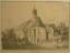 Original-Kreide-Lithographie: Kirche in 