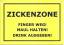 Verbotene Schilder: Zickenzone - Finger 