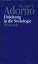 Adorno, Theodor W.: Einleitung in die So