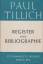 Paul Tillich: REGISTER  und  BIBLIOGRAPH