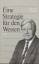 Helmut Schmidt: Eine Strategie für den W