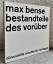 Max Bense: Bestandteile des Vorüber. Dün