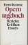 Operntagebuch, Berichte, Kritiken, Essay