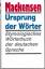 Lutz Mackensen: Ursprung der Wörter