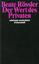 Beate Rössler: Der Wert des Privaten. Su