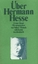 Volker Michels: Über Hermann Hesse. Bd.1