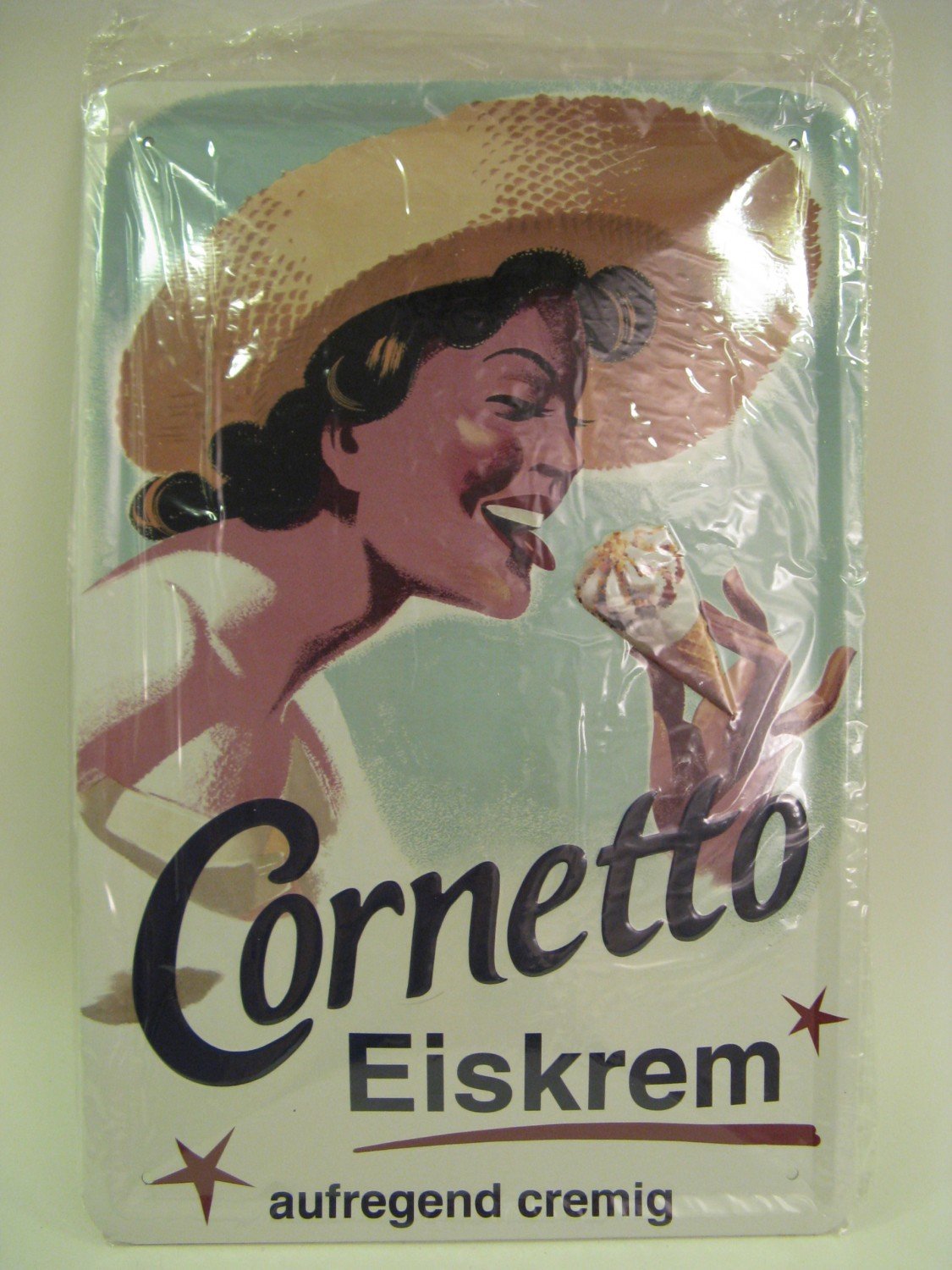 Werbeschild Cornetto Eiscreme Original Blechschild Im 3d Pragedruck - 