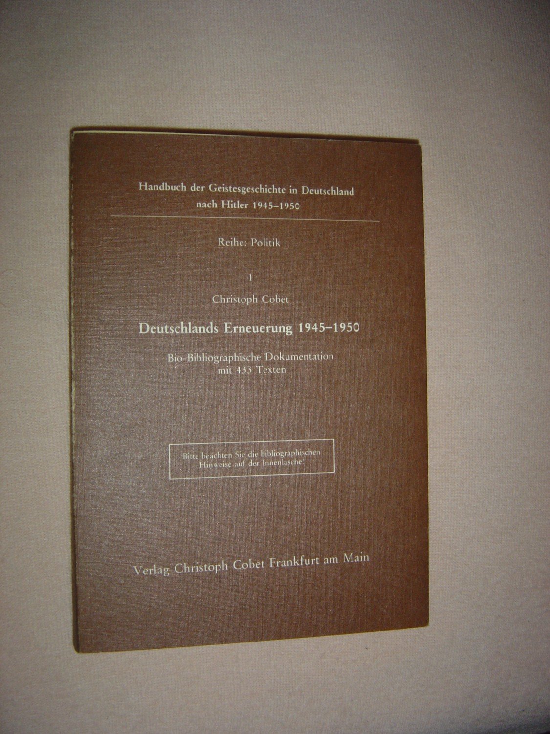 Christoph Cobet Bucher Gebraucht Antiquarisch Neu Kaufen
