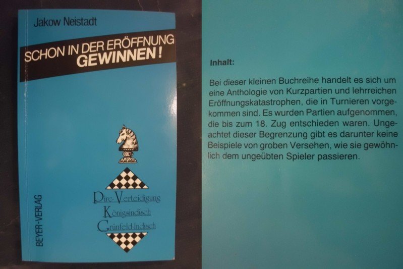 Schon In Der Eroffnung Gewinnen Jakow Neistadt Buch Gebraucht Kaufen A01m7fiv01zzx