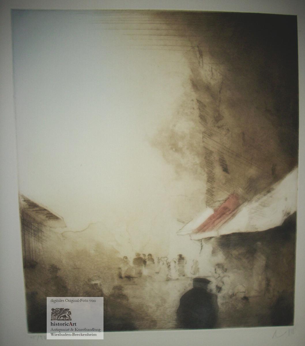 Menschen Vor Einem Cafe Mit Sonnenmarkise In Der Provence Werner Lichtner Aix Deutscher Maler Buch Signiert Kaufen A02ep7jp01zzx