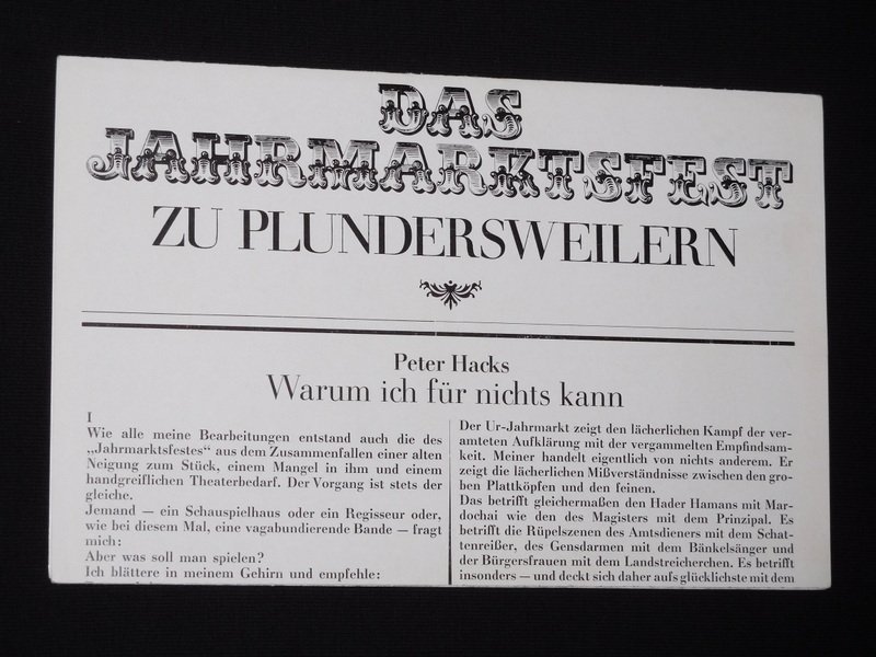 Programmheft Staatstheater Dresden Kleines Haus 1978 79