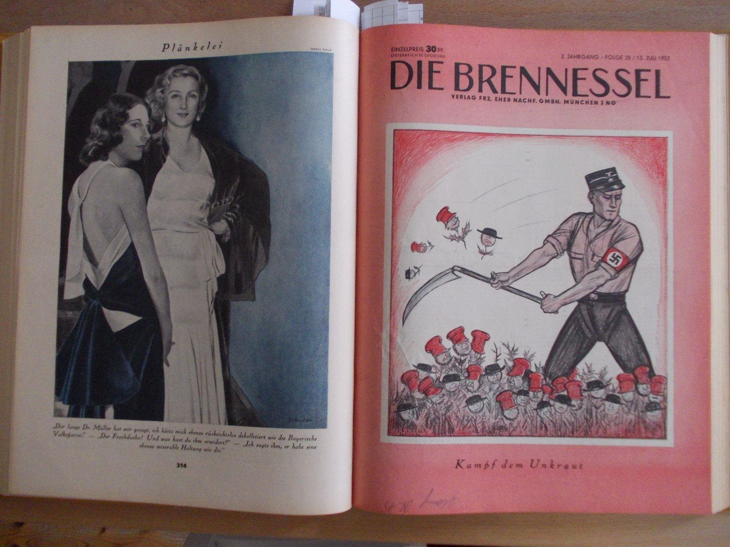 Die Brennessel, satirische Zeitschrift 1.“ – Buch Erstausgabe
