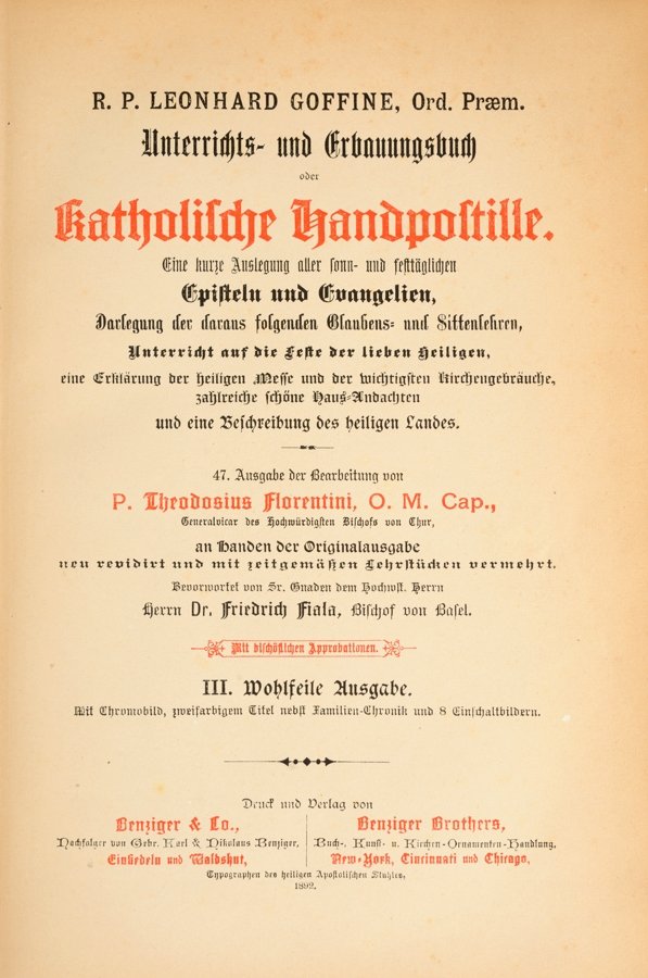 Unterrichts Und Erbauungsbuch Oder Katholische Goffine R P Buch Antiquarisch Kaufen A02bcvzl01zz5