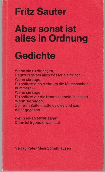 Aber Sonst Ist Alles In Ordnung Fritz Sauter Buch Gebraucht Kaufen A02fnuy701zzi