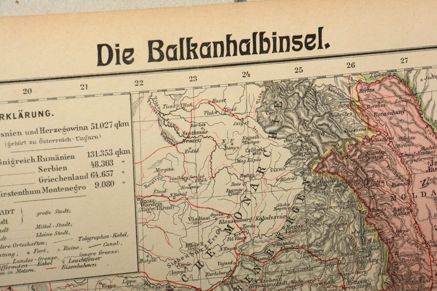 Original Karte Die Balkanhalbinsel Um 1910 Buch Antiquarisch Kaufen A02g1but01zzk