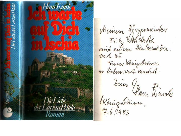 Ich Warte Auf Dich In Ischia Die Liebe Der Larissa Hans Einsle Buch Signierte Erstausgabe Kaufen A02gvzyw01zzv