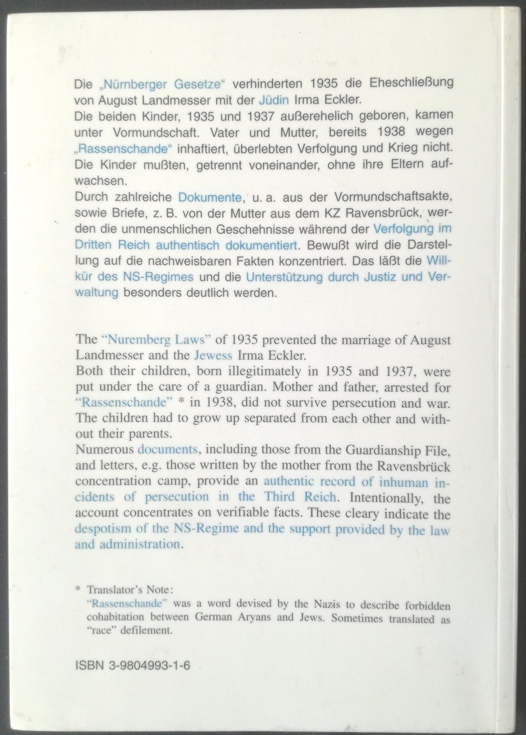A Family Torn Apart By Rassenschande Political Irene Eckler Buch Gebraucht Kaufen A02hbnpt01zzw