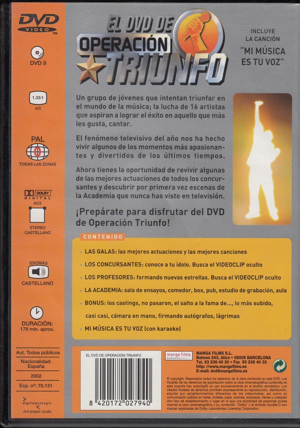 El Dvd De Operacion Triunfo Film Gebraucht Kaufen A02gtbg511zzj
