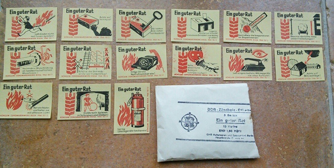 50 Jahre Oktoberrevolution DDR Zündholz Etiketten 5 Stück 1967