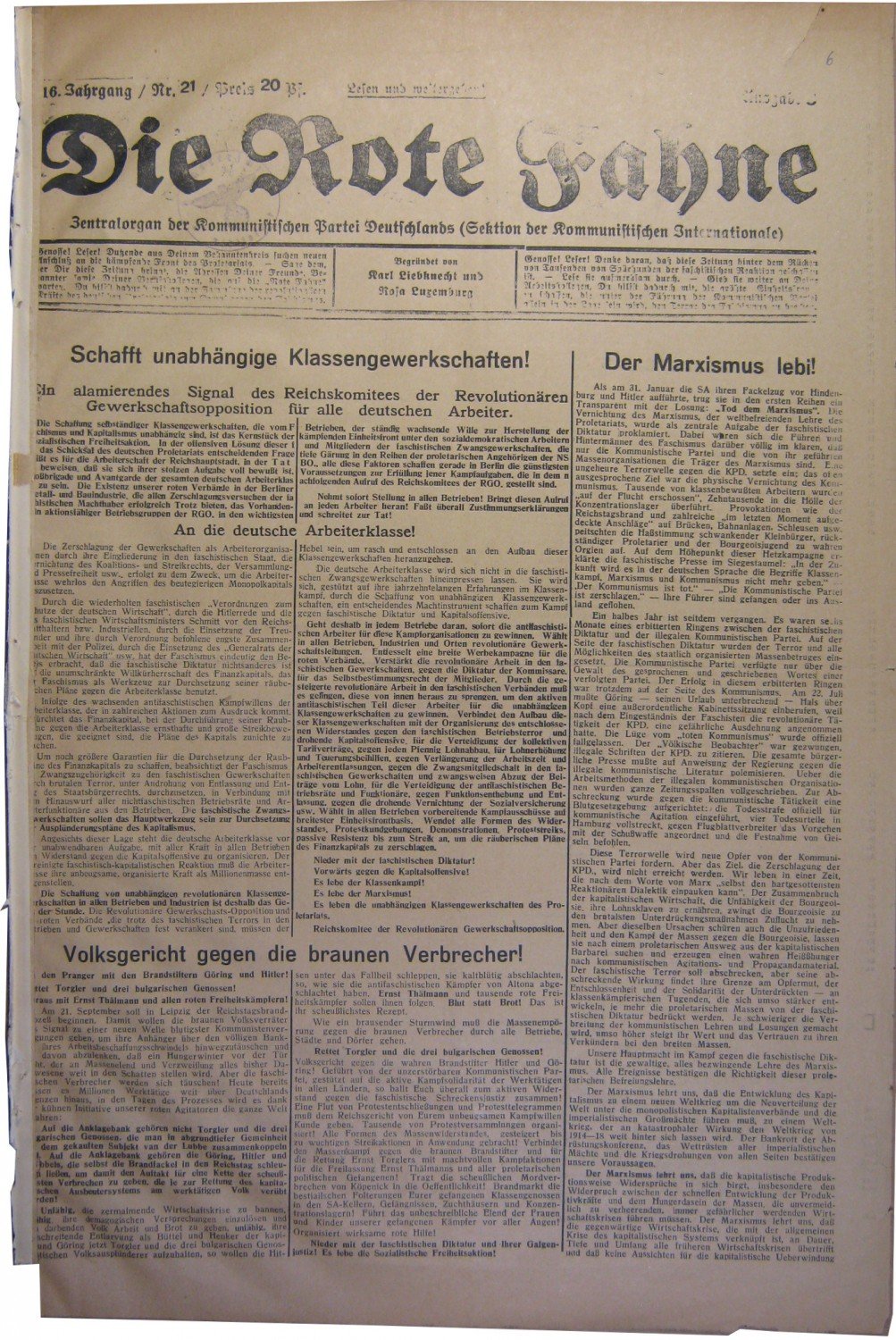 Zentralorgan Der Kommunistischen Partei Deutschlands 16 Rote Fahne Die Buch Antiquarisch Kaufen A02i4psv01zzx