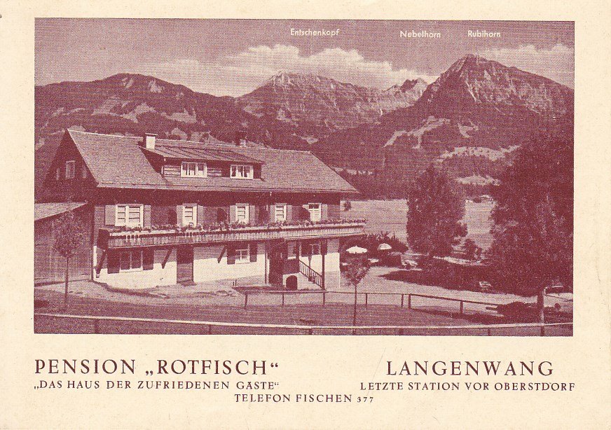 Pension Rotfisch Langenwang Altes Faltblatt Bucher Gebraucht