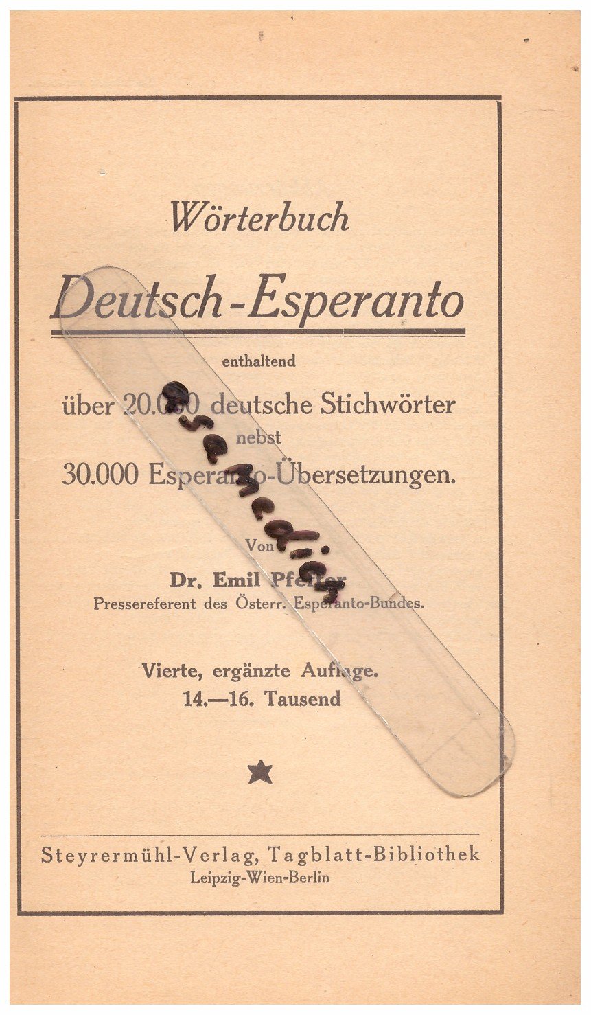 Worterbuch Deutsch Esperanto Deutsch 20 Emil Pfeffer Buch Antiquarisch Kaufen A02jowcb01zzr